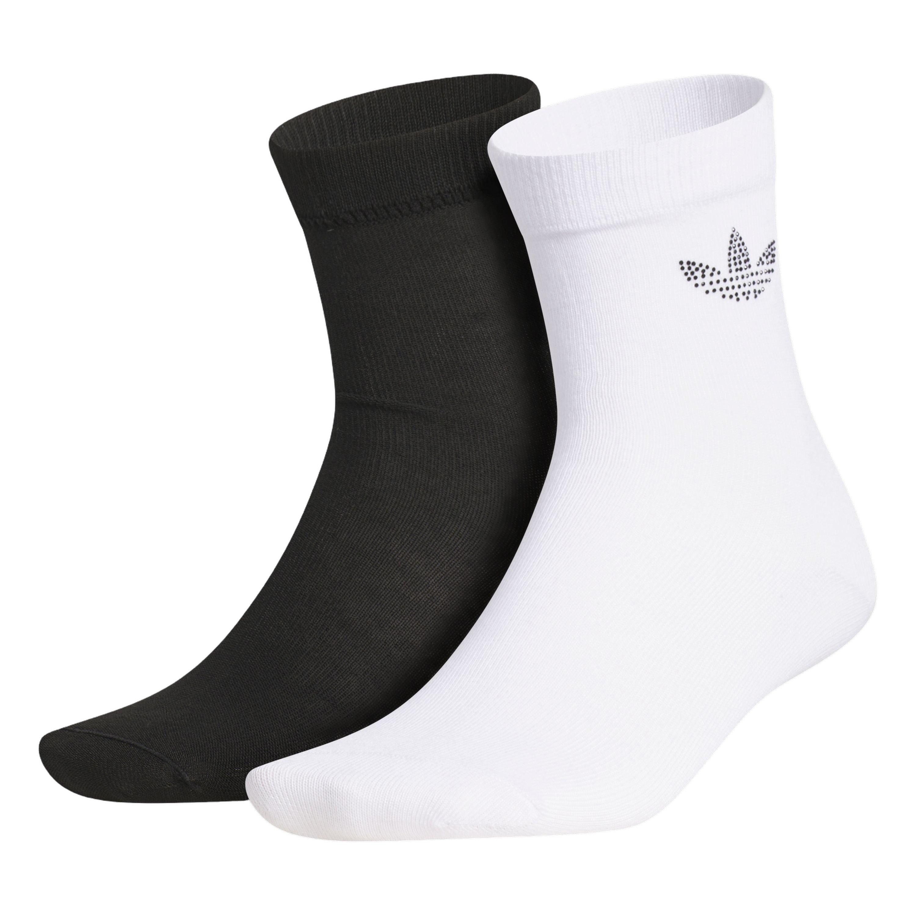adidas Women's Rhinestone 2-Pack Socks - Black